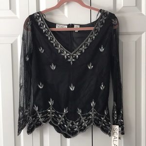 NWT Scala Formal top with sequins size M